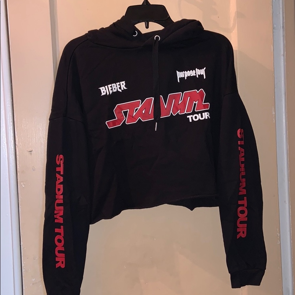 Bieber purpose tour crop top sweatshirt